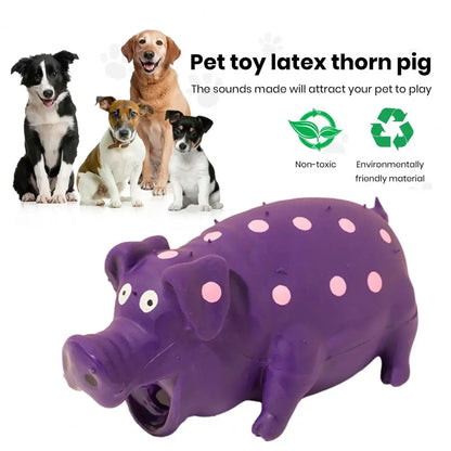 Squeaky Pig Dog Toy Durable Pet Squeaky Toy Long-Lasting Pig Shape Chew Toy for Dogs Fun Sound Bite-Resistant Ideal Puppy